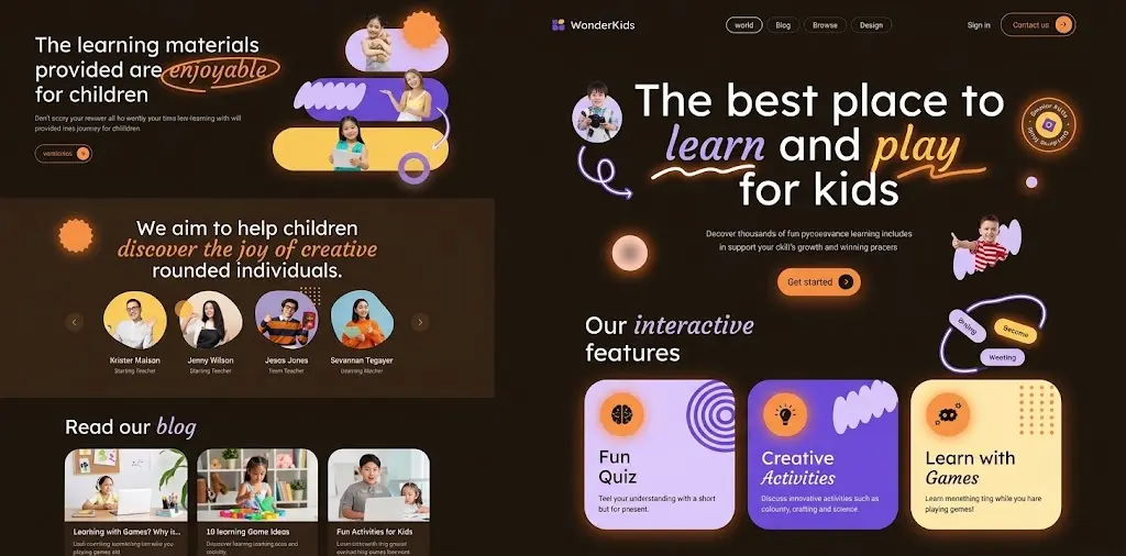 Landing page design
