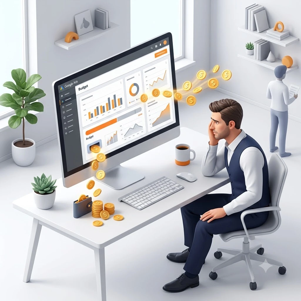 Google Ads budget being spent quickly without producing profitable results.