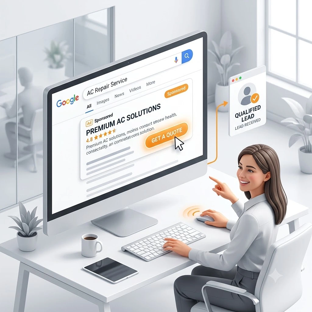 Google Ads campaign targeting customers actively searching for local services.