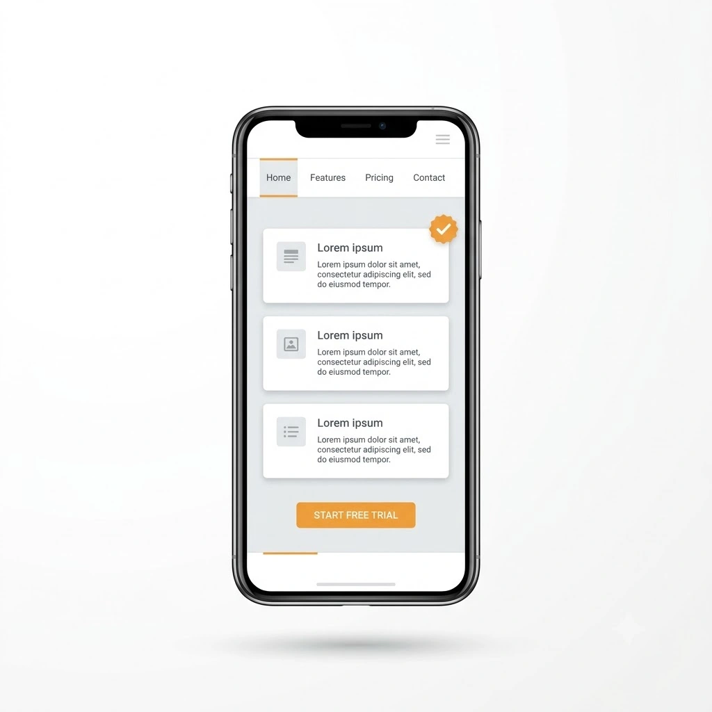 Clean, working website layout on a mobile screen
