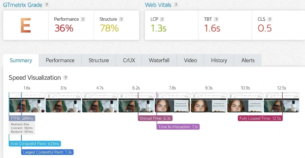 WildNature website before redesign